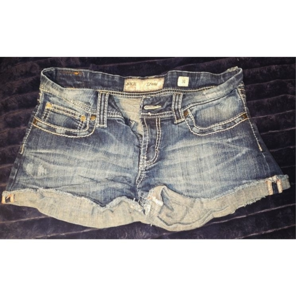 BKE Distressed Blue Jean Shorts